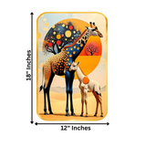 Load image into Gallery viewer, Webelkart Premium Giraffe Wall Art with Baby Wall Painting For Home Decor| Abstract Wildlife Painting | Wooden UV Printed Wall Decor | Modern Nature Animal Art for Living Room Bedroom Kids Room | (18x12 Inches)