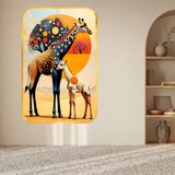 Load image into Gallery viewer, Webelkart Premium Giraffe Wall Art with Baby Wall Painting For Home Decor| Abstract Wildlife Painting | Wooden UV Printed Wall Decor | Modern Nature Animal Art for Living Room Bedroom Kids Room | (18x12 Inches)