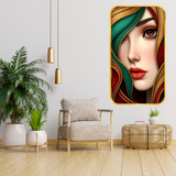 Load image into Gallery viewer, Webelkart Modern Abstract Woman Face Wall Painting For Home Decor with Gold Frame | Luxury Minimalist Painting for Living Room Bedroom Office Gift Item For Wall (17" Inches)