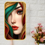 Load image into Gallery viewer, Webelkart Modern Abstract Woman Face Wall Painting For Home Decor with Gold Frame | Luxury Minimalist Painting for Living Room Bedroom Office Gift Item For Wall (17" Inches)