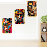 Load image into Gallery viewer, Webelkart Premium Set of 3 Abstract Face Wall Art with Gold Frame For Home Decor| Modern Wall Paintings for Living Room Bedroom Office, Home Decor Gift Item (18x12 Inches)