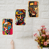 Load image into Gallery viewer, Webelkart Premium Set of 3 Abstract Face Wall Art with Gold Frame For Home Decor| Modern Wall Paintings for Living Room Bedroom Office, Home Decor Gift Item (18x12 Inches)
