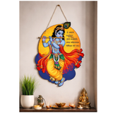 Load image into Gallery viewer, Webelkart Premium Lord Krishna Wall Hanging,Decorative Wooden Hanging for Home &amp; Temple| Spiritual Gift Item for Housewarming | Living Room Bedroom Mandir Decoration (12" Inches)