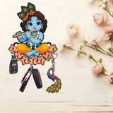 Load image into Gallery viewer, Webelkart Premium Krishna Wooden Key Holder for Home/Office Decor/Key Hanger for Wall Decor,Decorative Item for Home (10" Inches)