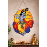 Load image into Gallery viewer, Webelkart Premium Lord Krishna Wall Hanging,Decorative Wooden Hanging for Home &amp; Temple| Spiritual Gift Item for Housewarming | Living Room Bedroom Mandir Decoration (12" Inches)