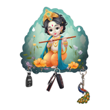 Load image into Gallery viewer, Webelkart Krishna Key Holder for Home Decor,Home Decor Item, Key Hanger for Wall Decor, Wooden Key Holder for Office (10" Inches)