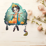 Load image into Gallery viewer, Webelkart Krishna Key Holder for Home Decor,Home Decor Item, Key Hanger for Wall Decor, Wooden Key Holder for Office (10" Inches)