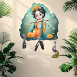 Load image into Gallery viewer, Webelkart Krishna Key Holder for Home Decor,Home Decor Item, Key Hanger for Wall Decor, Wooden Key Holder for Office (10" Inches)