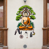 Load image into Gallery viewer, Webelkart Premium Gautam Buddha Printed Wooden Key Holder for Home Decor,Key Holder for Wall Decor (10 inches) Gift Item