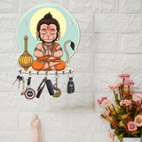 Load image into Gallery viewer, Webelkart Premium Bal Hanuman Wooden Key Holder Wall Mounted, Decorative Key Hanger with 7 Hooks,Key Chain Hanger for Home Decor (10" Inches)
