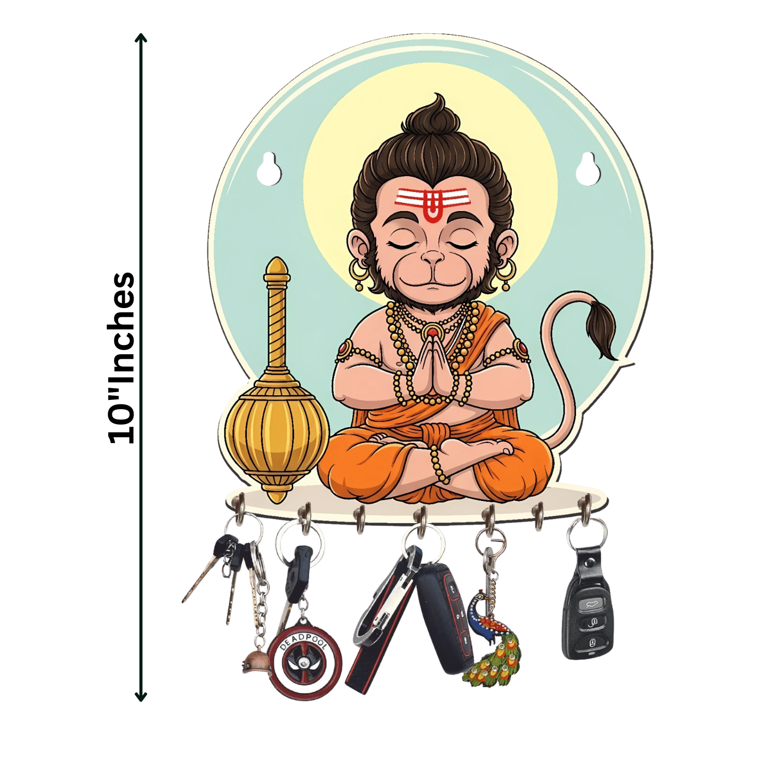 Webelkart Premium Bal Hanuman Wooden Key Holder Wall Mounted, Decorati ...