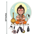 Load image into Gallery viewer, Webelkart Premium Bal Hanuman Wooden Key Holder Wall Mounted, Decorative Key Hanger with 7 Hooks,Key Chain Hanger for Home Decor (10" Inches)