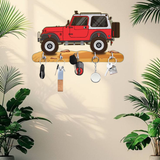 गैलरी व्यूवर में इमेज लोड करें, Webelkart Premium HD UV Printed Mahindra Thar Car Shape Designer Wooden Key Holder Home and Office Decor (11 X 6 Inch, Wood) (Red)