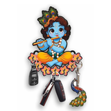 Load image into Gallery viewer, Webelkart Premium Krishna Wooden Key Holder for Home/Office Decor/Key Hanger for Wall Decor,Decorative Item for Home (10" Inches)