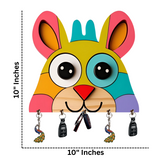 Load image into Gallery viewer, Webelkart Decorative Wall Key Holder with 5 Hooks, Cute Bunny Design, Multicolour Key Holder for Office Decor,Home Decor Item (10&quot; Inches)