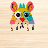 Load image into Gallery viewer, Webelkart Decorative Wall Key Holder with 5 Hooks, Cute Bunny Design, Multicolour Key Holder for Office Decor,Home Decor Item (10&quot; Inches)