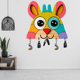Load image into Gallery viewer, Webelkart Decorative Wall Key Holder with 5 Hooks, Cute Bunny Design, Multicolour Key Holder for Office Decor,Home Decor Item (10&quot; Inches)