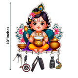 Load image into Gallery viewer, Webelkart Cute Krishna Key Holder for Home/Office Decor/Key Hanger for Wall Decor,Decorative Item for Home,Key Chain Holder (10" Inches)