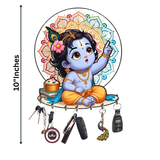 Load image into Gallery viewer, Webelkart Antique Krishna Key Holder for Home/Office Decor/Decorative Item for Home,Key Hanger for Wall Decor,Key Chain Holder (10" Inches)