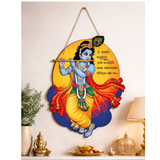 Load image into Gallery viewer, Webelkart Premium Lord Krishna Wall Hanging,Decorative Wooden Hanging for Home &amp; Temple| Spiritual Gift Item for Housewarming | Living Room Bedroom Mandir Decoration (12" Inches)
