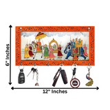 Load image into Gallery viewer, JaipurCrafts Antique HD UV Print Rajasthani Wooden Key Hanger for Home/Office Decor-Wall Decorative Key Holder,Home Decor Item (12x6 Inches)
