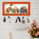 Load image into Gallery viewer, JaipurCrafts Antique HD UV Print Rajasthani Wooden Key Hanger for Home/Office Decor-Wall Decorative Key Holder,Home Decor Item (12x6 Inches)