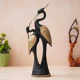 Load image into Gallery viewer, JaipurCrafts Premium Swan Pair of Kissing Duck Showpieces for Home and Office Decor- Antique Showpieces (14 Inches, Black and Gold)