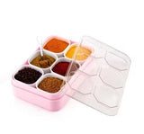 Load image into Gallery viewer, Webelkart Premium 6 Section Plastic Masala Box with Transparent Lid | Spice Storage Container with 6 Compartments &amp; Spoons | Kitchen Organizer,Transparent Pickle Box for Spices| Dry Fruits, Snacks
