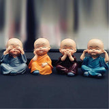 Load image into Gallery viewer, Webelkart Premium Buddha Child Monk Set of 4 Statue Figurines Home Decor,Buddha Showpiece for Home Decor, Car Dashboard,Table Top Decoration Item for Home