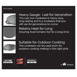 Load image into Gallery viewer, Webelkart Premium Cast Iron Grill Pans with Iron Grill Tawa | Ribbed Barbecue Pan with Dual Handles | Perfect for Grilling Vegetables, Paneer &amp; Meat |Gas &amp; Induction Compatible Non-Stick(12" Inches)