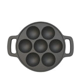 Load image into Gallery viewer, Webelkart Premium Cast Iron Paniyaram Pan | 7 Cavity Appe Paddu Maker | Pre-Seasoned Heavy Duty Cookware with Dual Handles Cast Iron Appe Pan,Black, Non-Stick Cookware, (8" Inches)