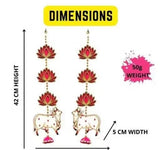 गैलरी व्यूवर में इमेज लोड करें, Webelkart Set of 2 Lotus with Cow Wall Hanging for Diwali Decor |Lotus Back Drop Hanging | Wall Decor |Temple Decor Wall Hanging Home and Office Decor