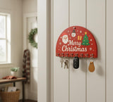 Load image into Gallery viewer, Webelkart Premium Christmas Wooden Key Holder for Home and Office Decor (10.5 x 6.5 inches)