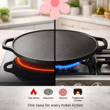 Load image into Gallery viewer, Webelkart Premium Cast Iron Tawa for Dosa, Uthappam, Roti, Chapati, Naan Tawa,Tawa for Gas &amp; Induction | Chemical-Free, Naturally Non-Stick Pan (12" Inches) Non-Stick