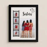 Load image into Gallery viewer, Webelkart Premium Customized Sisters Photo Frame with Multiple Picture Collage | Black Wall Hanging Frame | Personalised Gift for Sister, Birthday, Raksha Bandhan &amp; Home Décor - 11 x 8 inches, Wood