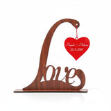 Load image into Gallery viewer, Webelkart Premium Valentine's Day Gifts Love Shape Wooden Customised Table Stand For Home With Custom Name And Date (10 x 10 inches)