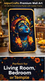 Load image into Gallery viewer, Webelkart Premium Lord Krishna Wall Art with Golden Frame | HD 3D Printed Krishna Portrait | Wall Decor for Living Room, Bedroom &amp; Temple,Wall Painting For Home Decor (18 x 10 Inches)