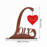 Load image into Gallery viewer, Webelkart Premium Valentine's Day Gifts Love Shape Wooden Customised Table Stand For Home With Custom Name And Date (10 x 10 inches)