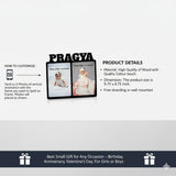 Load image into Gallery viewer, Webelkart Premium Personalized Wooden Photo Frame with Name Cutout and 2-Photos, Rectangular, Freestanding, 10 x 9 inches