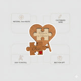 Load image into Gallery viewer, Webelkart Personalized Wooden Heart Puzzle, Valentine Gift, Custom Name Jigsaw Plaque with Stand, 15.24 x 15.24 cm, Wood