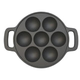 Load image into Gallery viewer, Webelkart Premium Cast Iron Paniyaram Pan | 7 Cavity Appe Paddu Maker | Pre-Seasoned Heavy Duty Cookware with Dual Handles Cast Iron Appe Pan,Black, Non-Stick Cookware, (8" Inches)