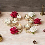 गैलरी व्यूवर में इमेज लोड करें, JaipurCrafts Premium Rose Candles Holder Artificial Pack of 6 Tealight Candle Holder for Home Decor Diwali Candles for Decoration| Diwali Gifting Items (Pack of 6, 4.x 3.5 Inches) Multicolor Rose