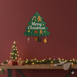 Load image into Gallery viewer, Webelkart Premium Christmas Tree Shape Wooden Key Holder for Home,Christmas Decoration and Gift Items for Home Decor (12 x 10.5 Inches, 9 Hooks)