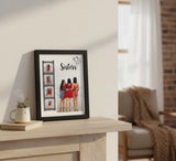 Load image into Gallery viewer, Webelkart Premium Customized Sisters Photo Frame with Multiple Picture Collage | Black Wall Hanging Frame | Personalised Gift for Sister, Birthday, Raksha Bandhan &amp; Home Décor - 11 x 8 inches, Wood