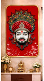 Load image into Gallery viewer, Webelkart Premium Shree Khatu Shyam Ji Face Wall Art Painting For Home/Office Decor,Shyam Ji Painting For Wall Decor (18x10 Inches)