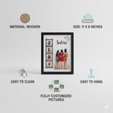 Load image into Gallery viewer, Webelkart Premium Customized Sisters Photo Frame with Multiple Picture Collage | Black Wall Hanging Frame | Personalised Gift for Sister, Birthday, Raksha Bandhan &amp; Home Décor - 11 x 8 inches, Wood