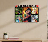 Load image into Gallery viewer, Webelkart Premium Couple 5 Photos Personalized Frame with Name | Customized Gifts for Anniversary | Customized Frame for Couples | Photo Frame Customised Valentine's Day | (Size 12x18 in/Wooden)