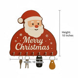 Load image into Gallery viewer, Webelkart Premium Home Sweet Home Santa Claus Wooden Key Holder for Home,Christmas Decoration and Gift Items for Home Decor (10 x 10 Inches, 7 Hooks)