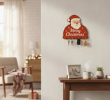 Load image into Gallery viewer, Webelkart Premium Home Sweet Home Santa Claus Wooden Key Holder for Home,Christmas Decoration and Gift Items for Home Decor (10 x 10 Inches, 7 Hooks)