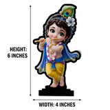Load image into Gallery viewer, Webelkart Premium Little Krishna Playing Bansuri Idol Figurine with Traditional Dress Table Stand for Home and Office Decor (4 x 6 inches)